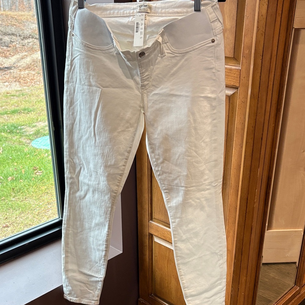 J. Crew White Maternity Toothpick Pants
